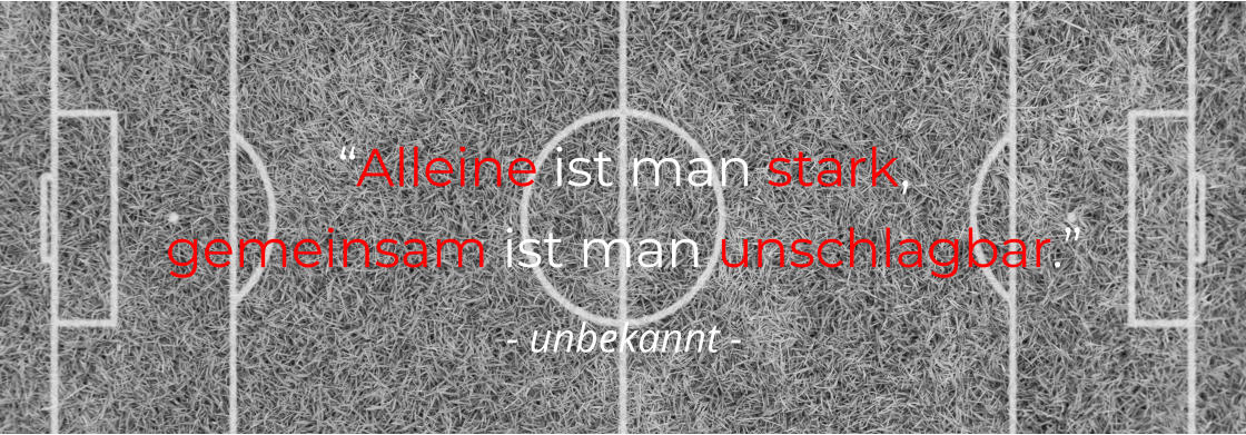 “Alleine ist man stark,  gemeinsam ist man unschlagbar.” - unbekannt -